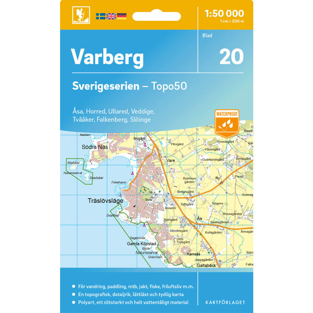 Kartförlaget 20 Varberg Sverigeserien Topo50