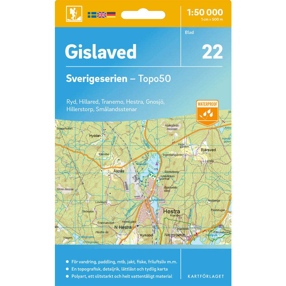 Kartförlaget 22 Gislaved Sverigeserien Topo50