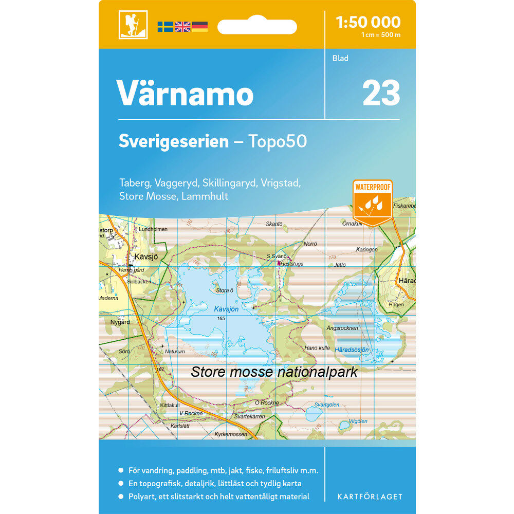 Kartförlaget 23 Värnamo Sverigeserien Topo50