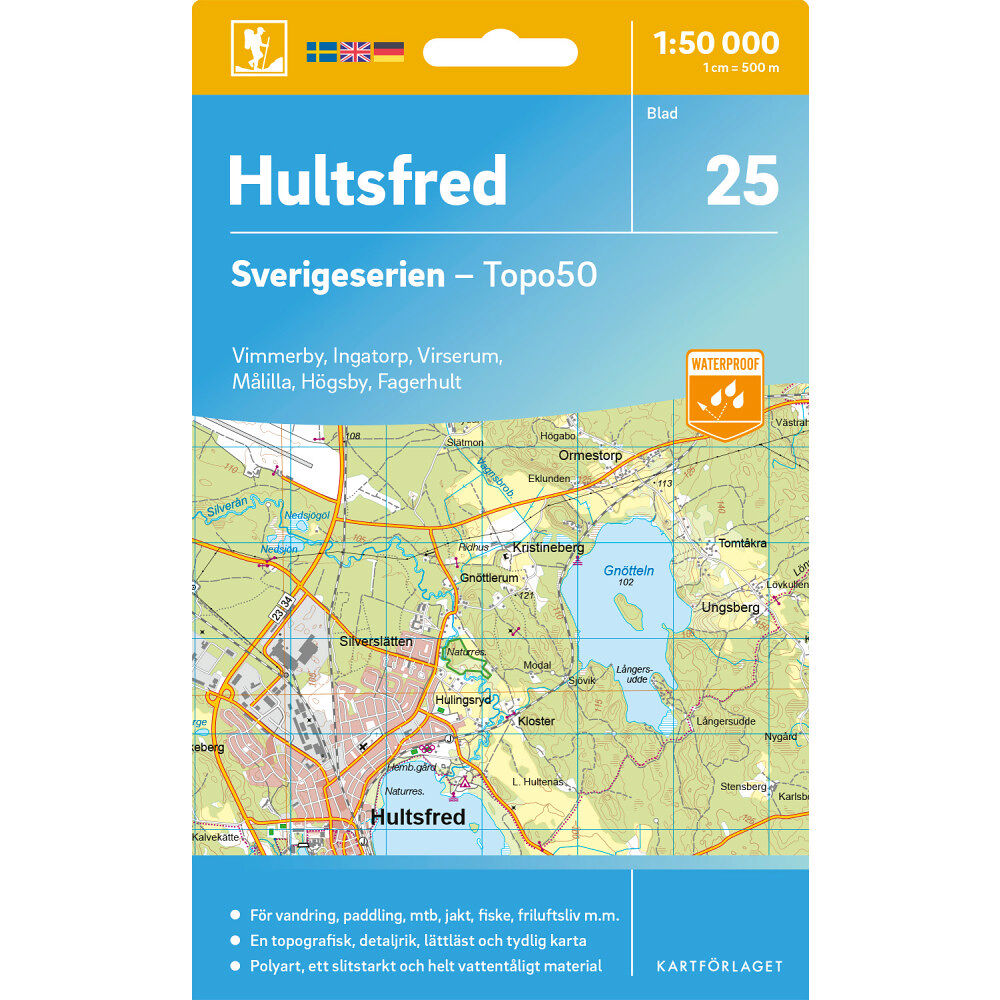 Kartförlaget 25 Hultsfred Sverigeserien Topo50