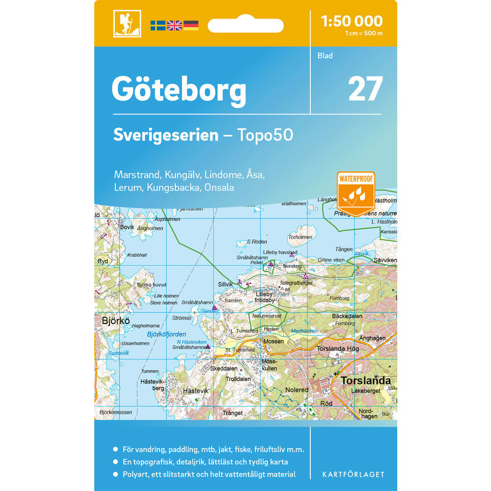 Kartförlaget 27 Göteborg Sverigeserien Topo50