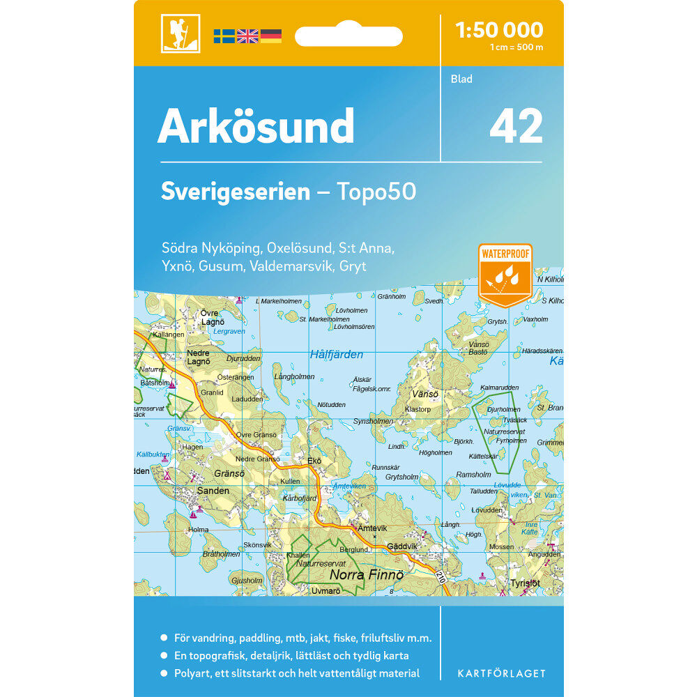 Kartförlaget 42 Arkösund Sverigeserien Topo50