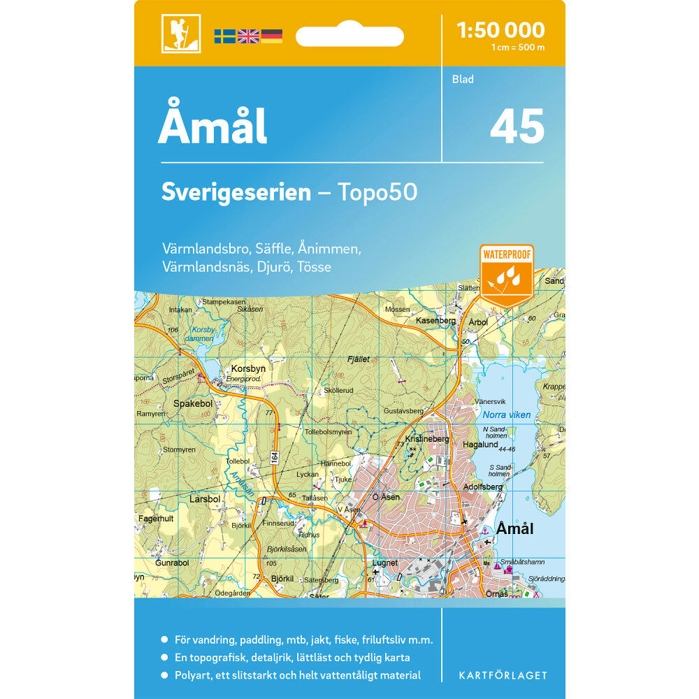 Kartförlaget 45 Åmål Sverigeserien Topo50