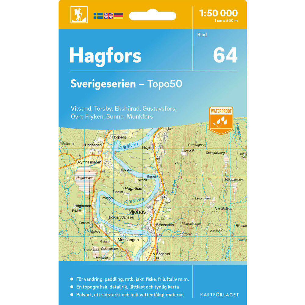 Kartförlaget 64 Hagfors Sverigeserien Topo50