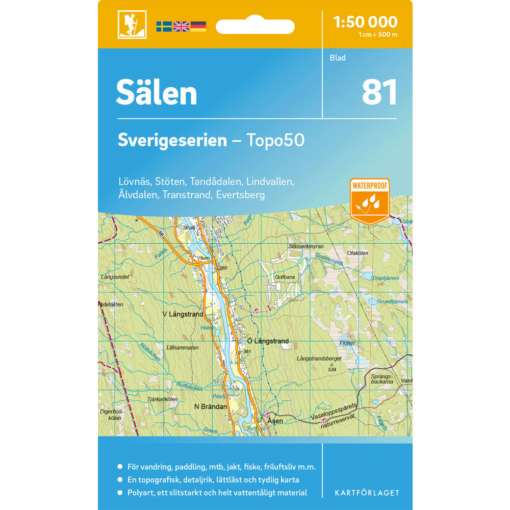 Kartförlaget 81 Sälen Sverigeserien Topo50