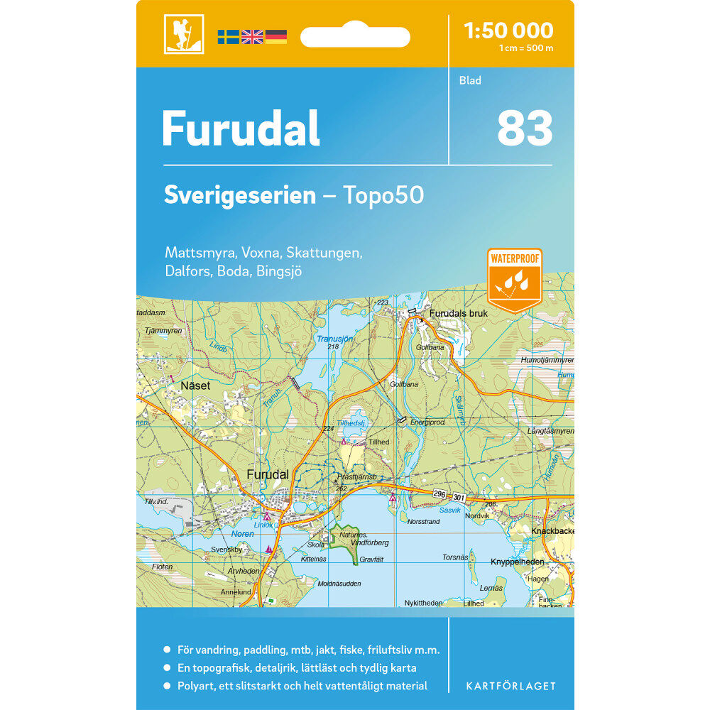 Kartförlaget 83 Furudal Sverigeserien Topo50