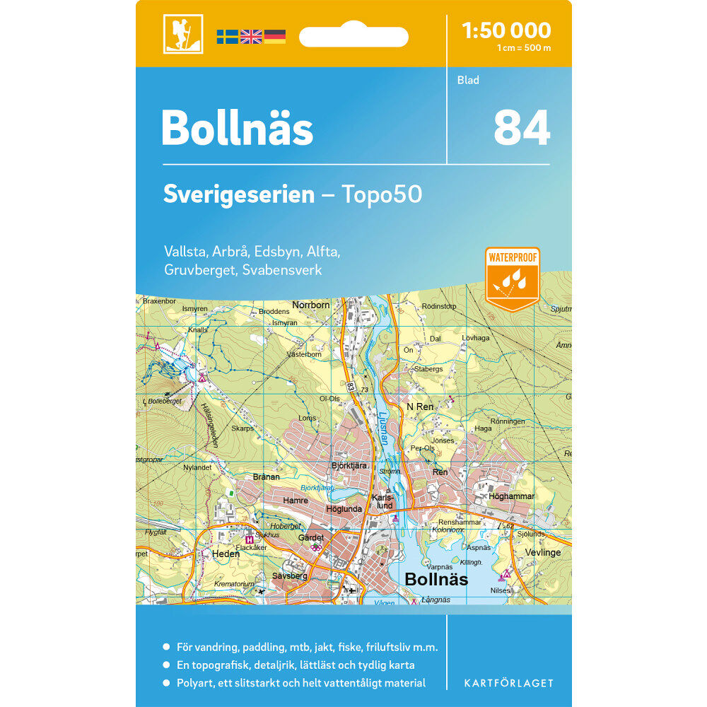 Kartförlaget 84 Bollnäs Sverigeserien Topo50