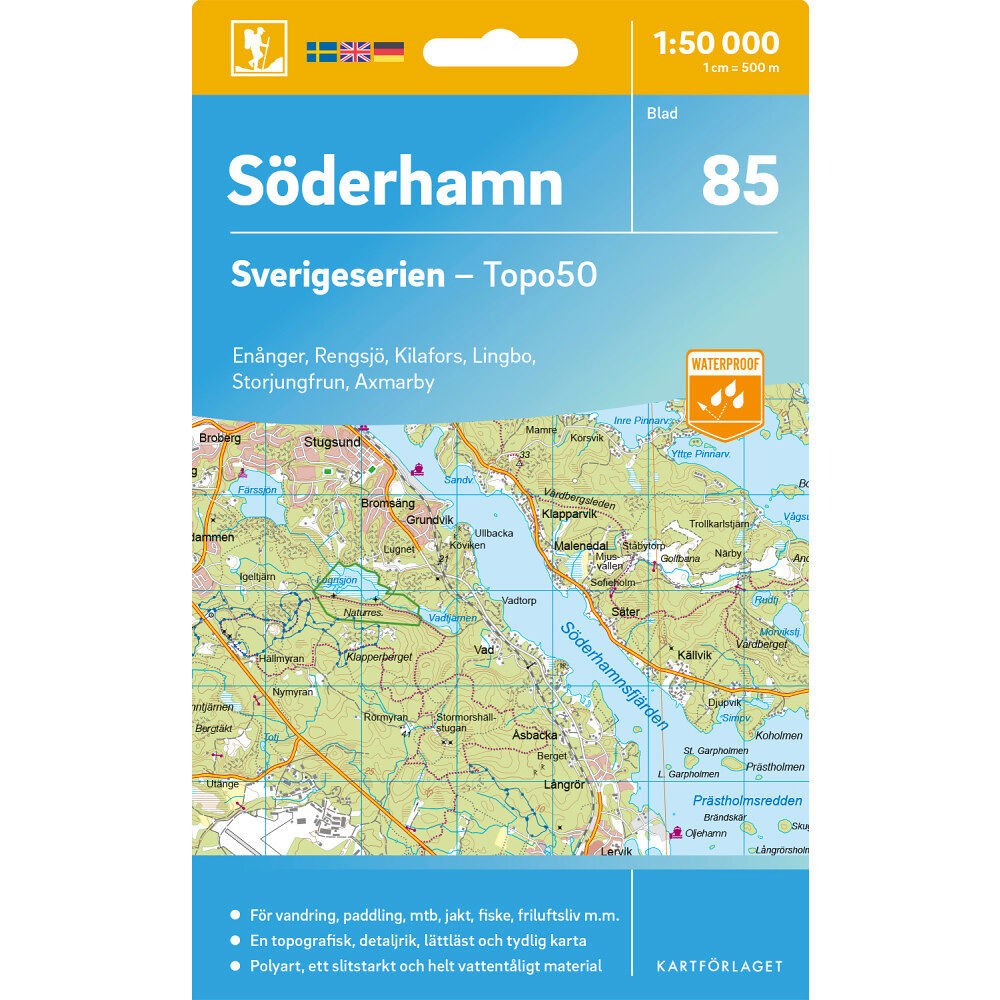 Kartförlaget 85 Söderhamn Sverigeserien Topo50