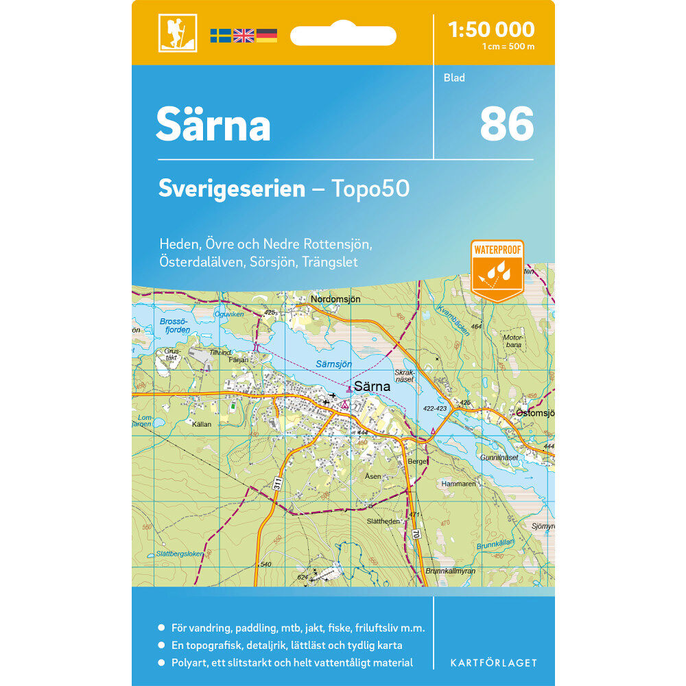 Kartförlaget 86 Särna Sverigeserien Topo50