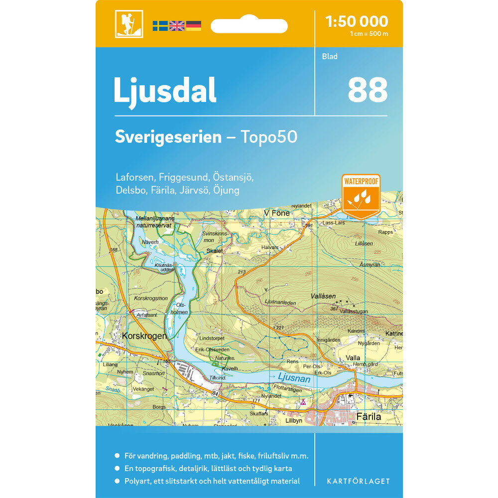 Kartförlaget 88 Ljusdal Sverigeserien Topo50