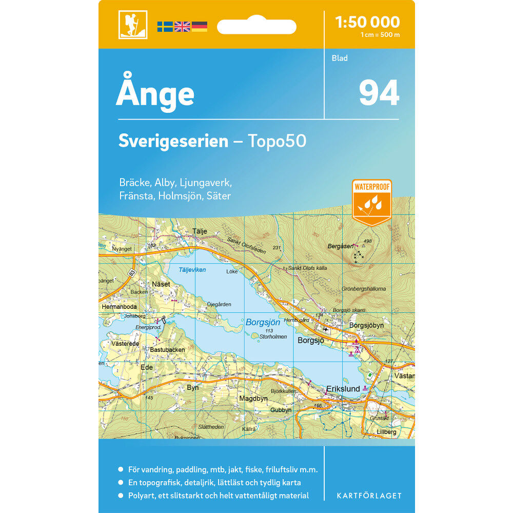 Kartförlaget 94 Ånge Sverigeserien Topo50