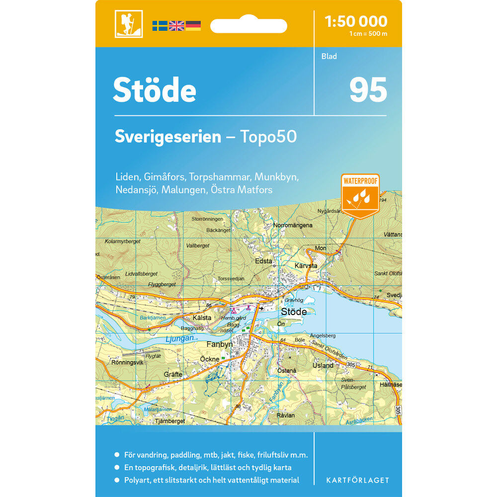 Kartförlaget 95 Stöde Sverigeserien Topo50