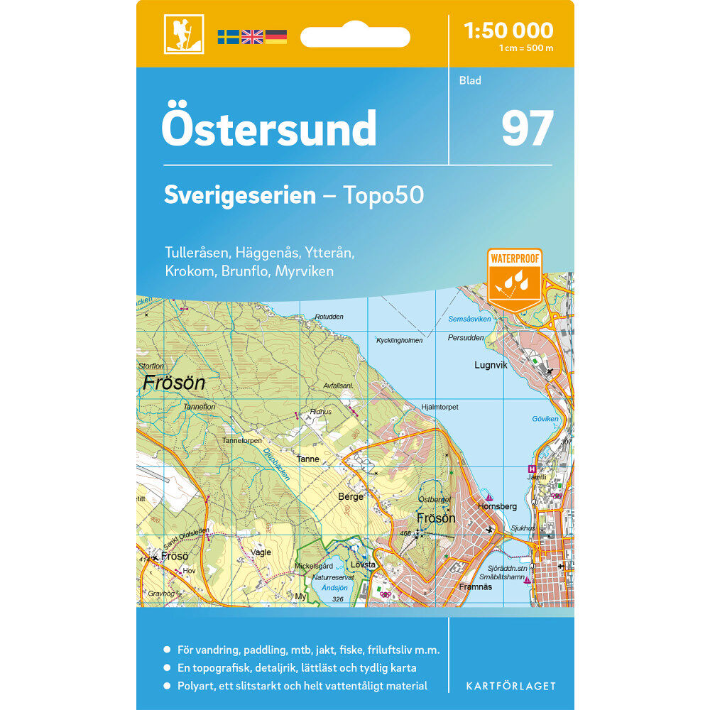 Kartförlaget 97 Östersund Sverigeserien Topo50