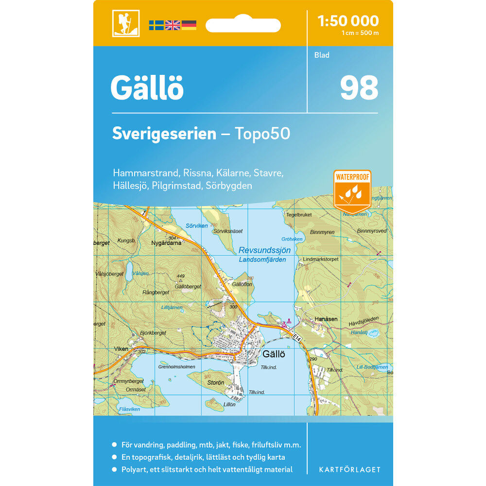 Kartförlaget 98 Gällö Sverigeserien Topo50