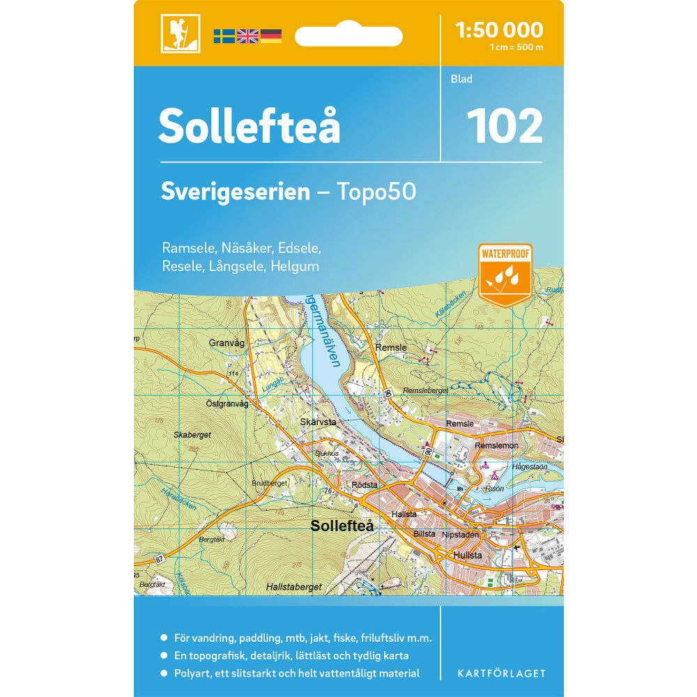 Kartförlaget 102 Sollefteå Sverigeserien Topo50