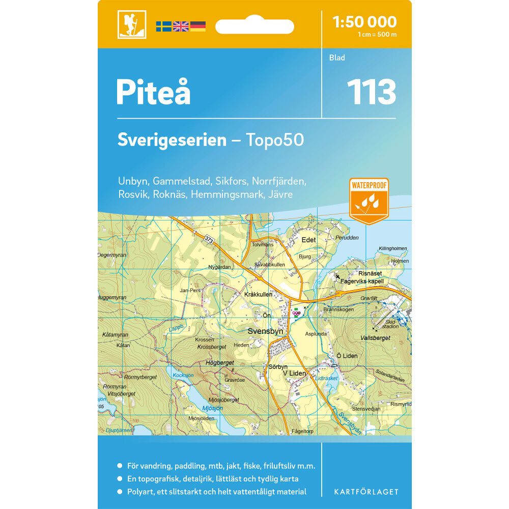 Kartförlaget 113 Piteå Sverigeserien Topo50