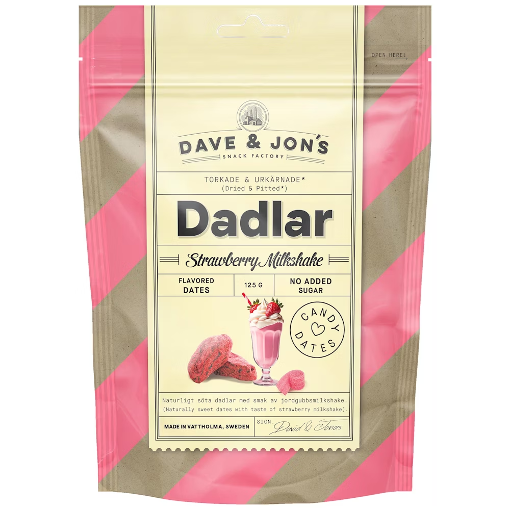 DAVE & JON'S Dadlar Strawberry Milkshake 125 g