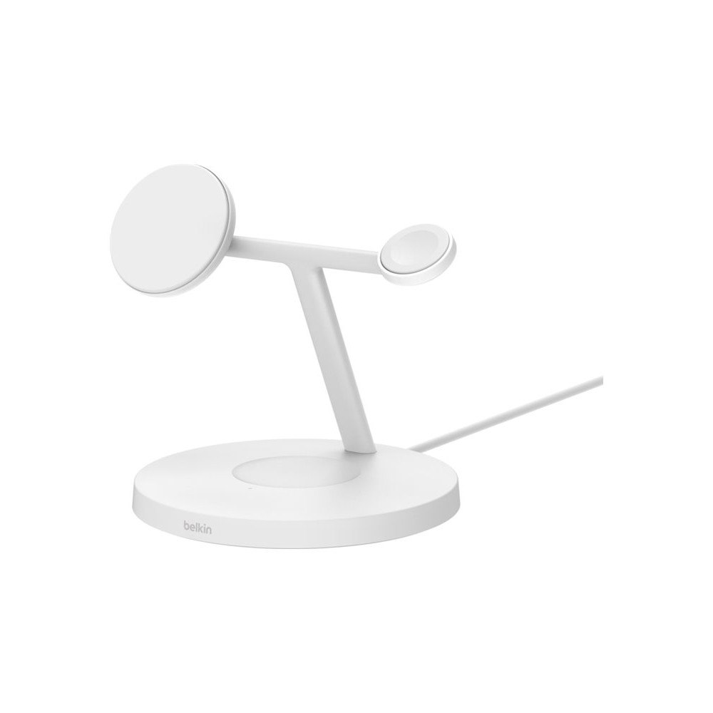 Belkin Belkin BoostCharge Pro 3-in-1 trådlöst laddställ - med Qi2 - + växelströmsadapter - 15 Watt