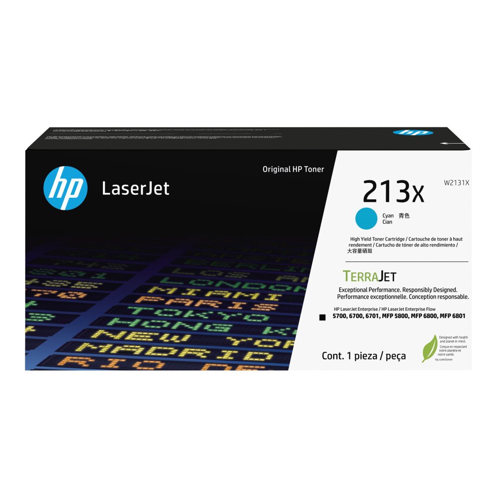 Hewlett-Packard HP 213X - Lång livslängd - cyan - original - LaserJet - tonerkassett (W2131X)