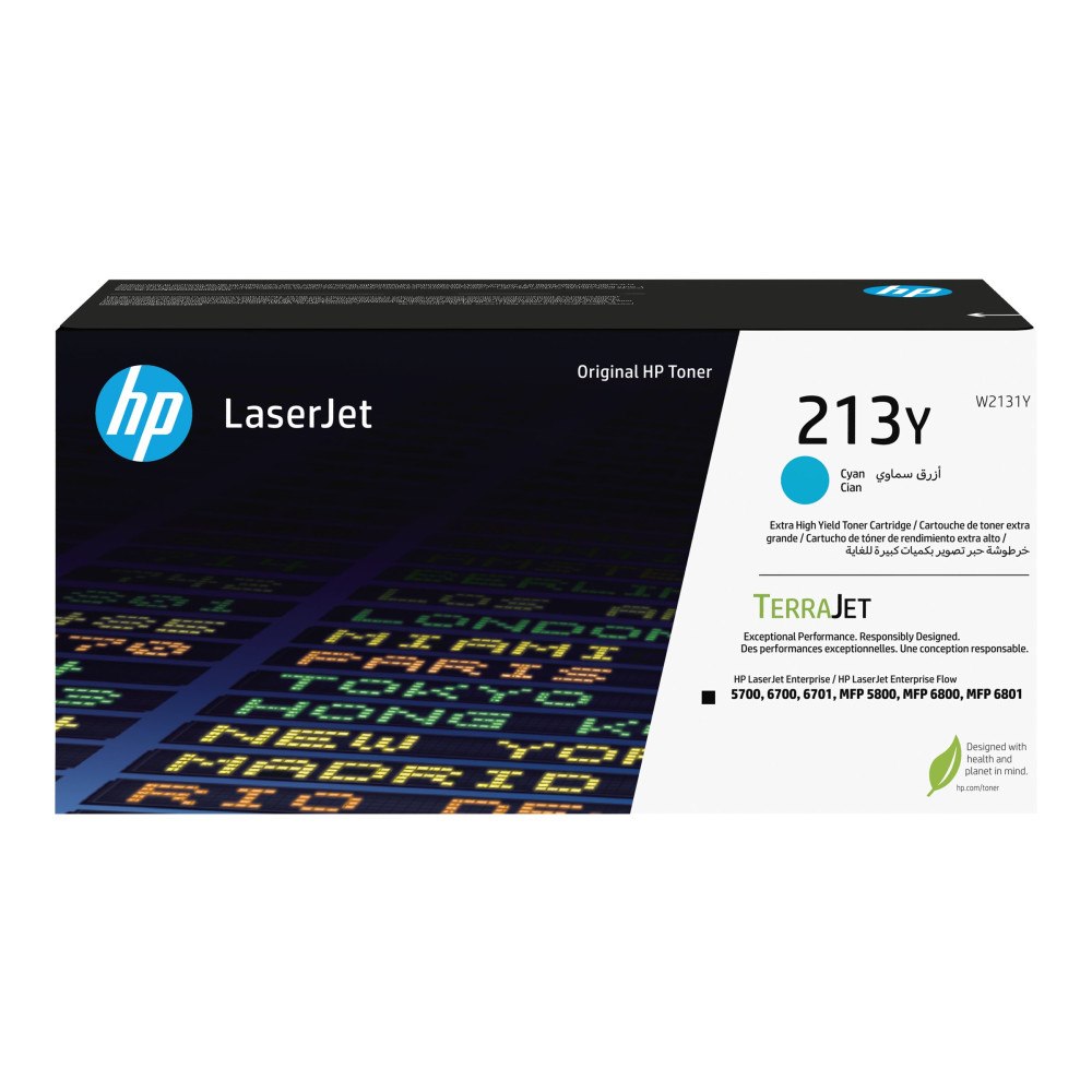 Hewlett-Packard HP 213Y - Extra lång livslängd - cyan - original - LaserJet - tonerkassett (W2131Y)