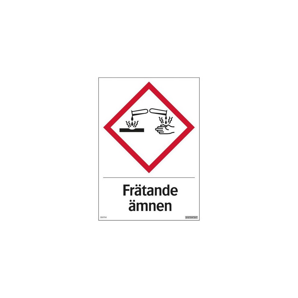 SYSTEMTEXT Skylt Frätande ämnen 210x297mm