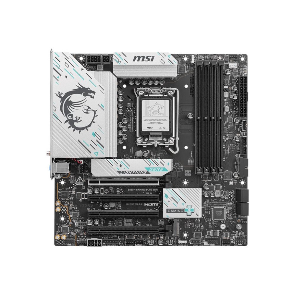 MSI MSI B860M GAMING PLUS WIFI - moderkort - micro ATX - LGA1851-uttag - B860 (Öppnad)