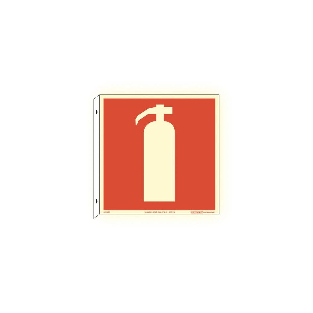 SYSTEMTEXT Skylt Brandsläckare Supernova AFS dubbel