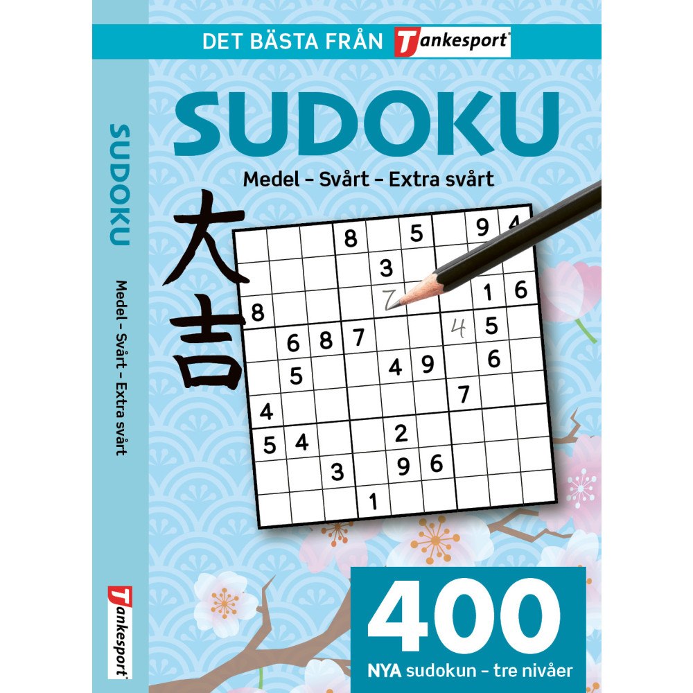 Tankesport 400 nya Sudoku : Medel - svårt - extra svårt (häftad)