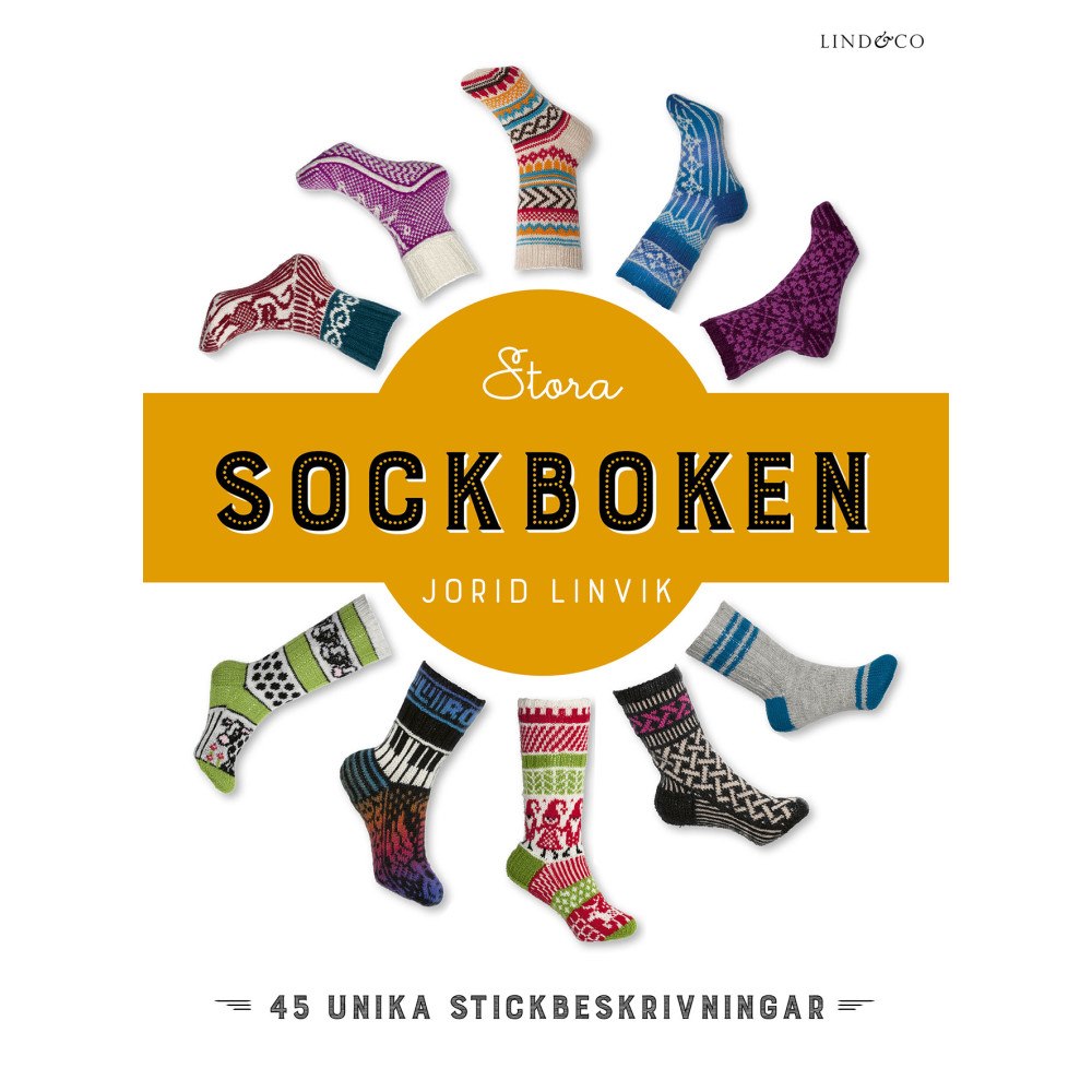 Lind & Co Stora sockboken : 45 unika stickbeskrivningar (inbunden)