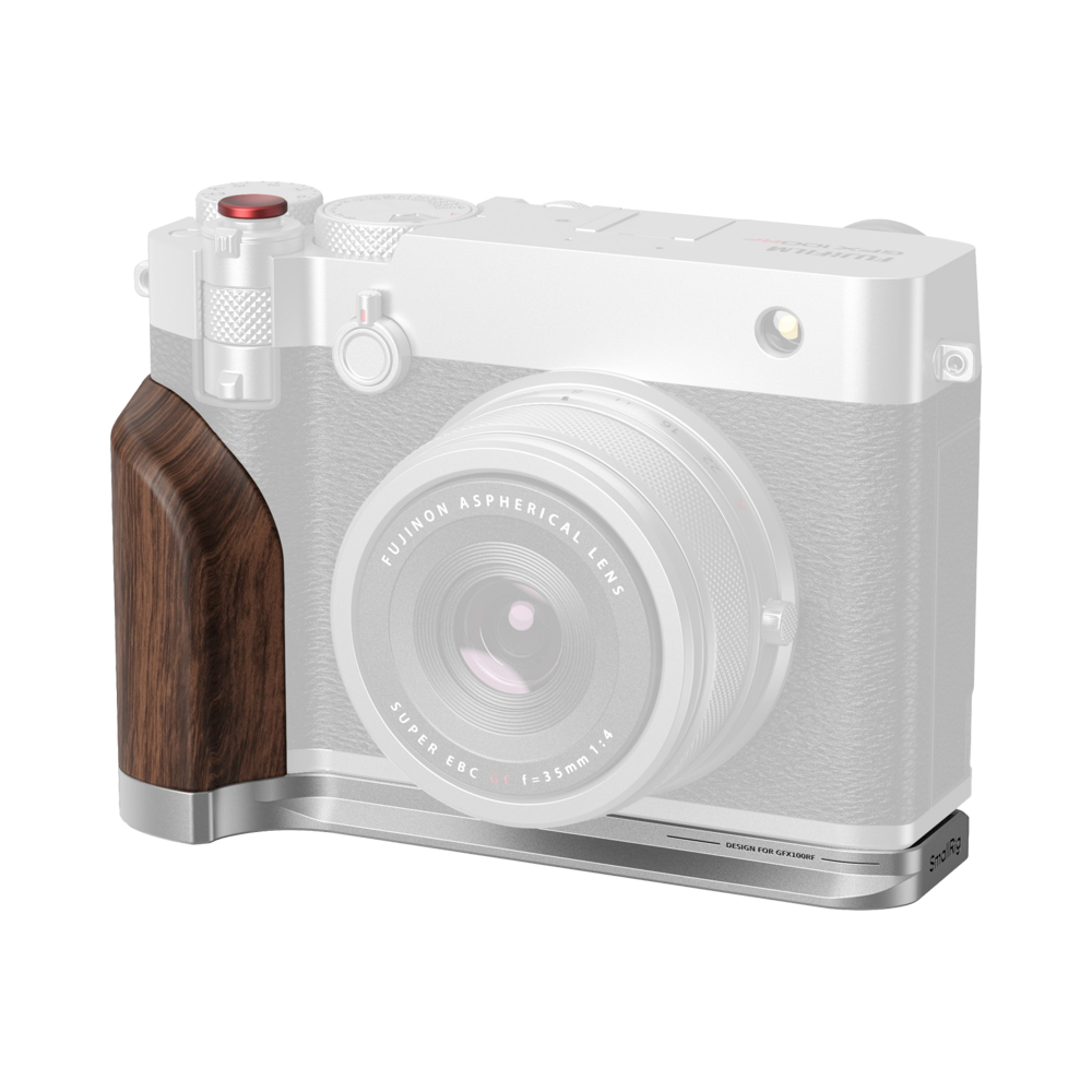 SMALLRIG SmallRig 5265 L-Shape Mount Plate with Wooden Handle for FUJIFILM GFX100RF Silver