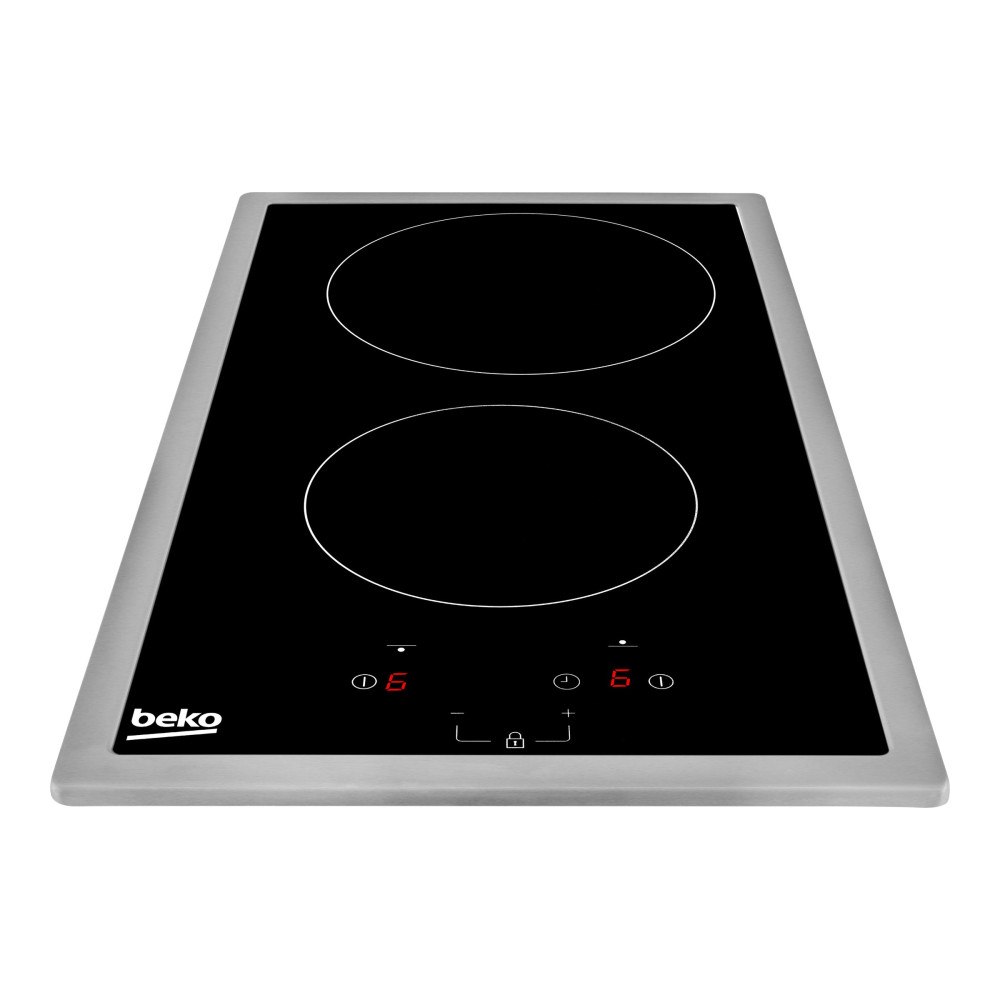Beko Beko HDMC32400TX keramisk häll - 30 cm - svart - keramik - med kanter i rostfritt stål