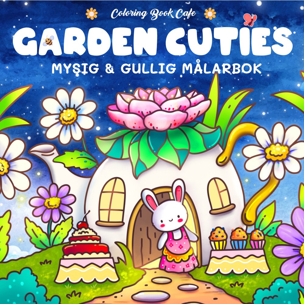 Legind A/S Garden Cuties. Mysig och gullig Cozy Coloring målarbok från Coloring Book Cafe (häftad)