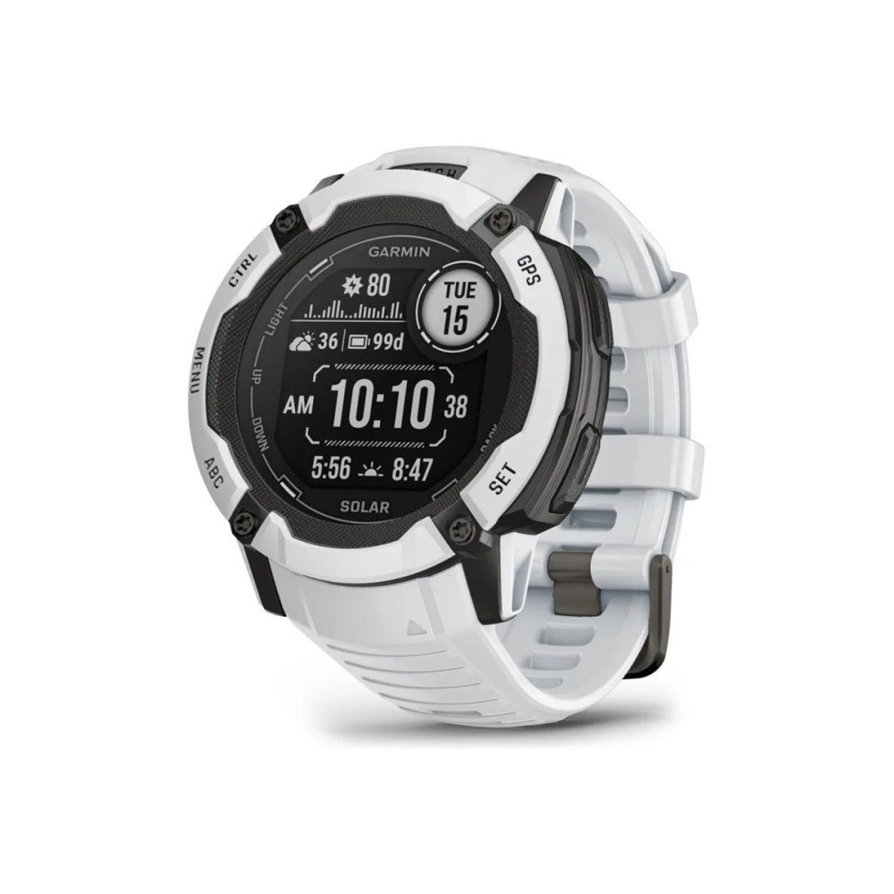 Garmin Garmin Instinct 2X Solar - fiberförstärkta polymerer - Ja smart klocka med band - 64 MB - whitestone
