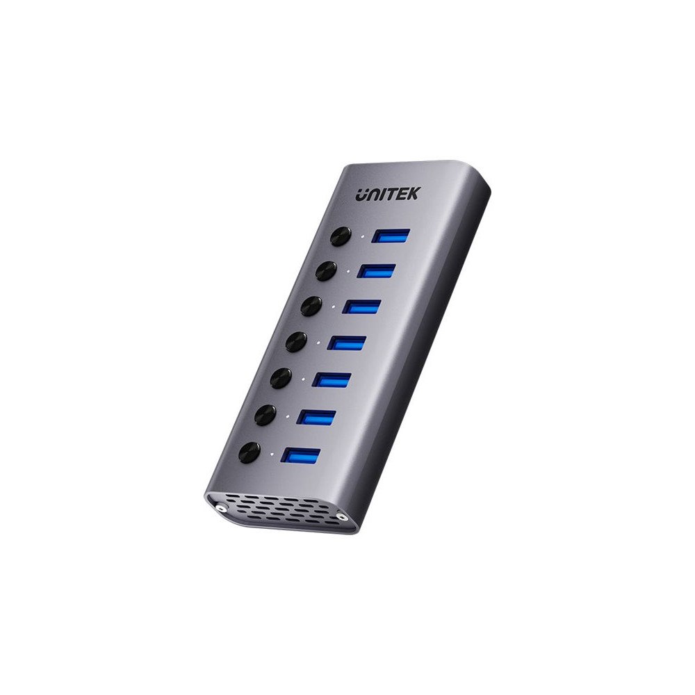 UNITEK Unitek H1314A - hubb - 7-i-1, individuella strömbrytare - 7 portar