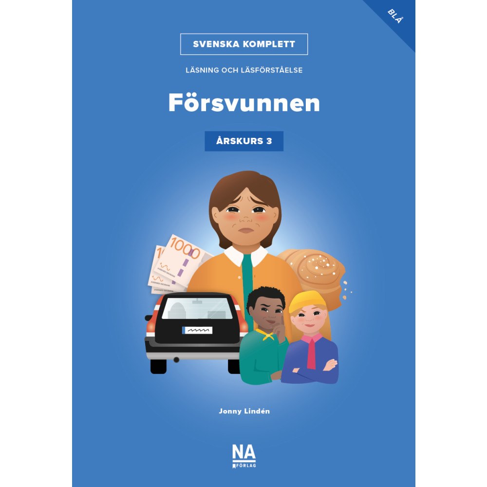 Jonny Lindén Svenska Komplett – Läsning och läsförståelse åk 3 – Försvunnen blå bok (häftad)