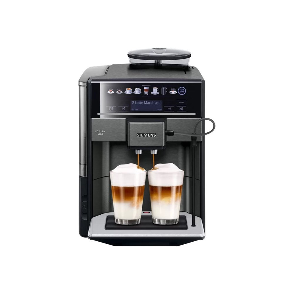 Siemens Siemens EQ.6 plus s700 TE657319RW - automatisk kaffekokare med mjölkskummare - 19 bar - mörkt rostfritt stål
