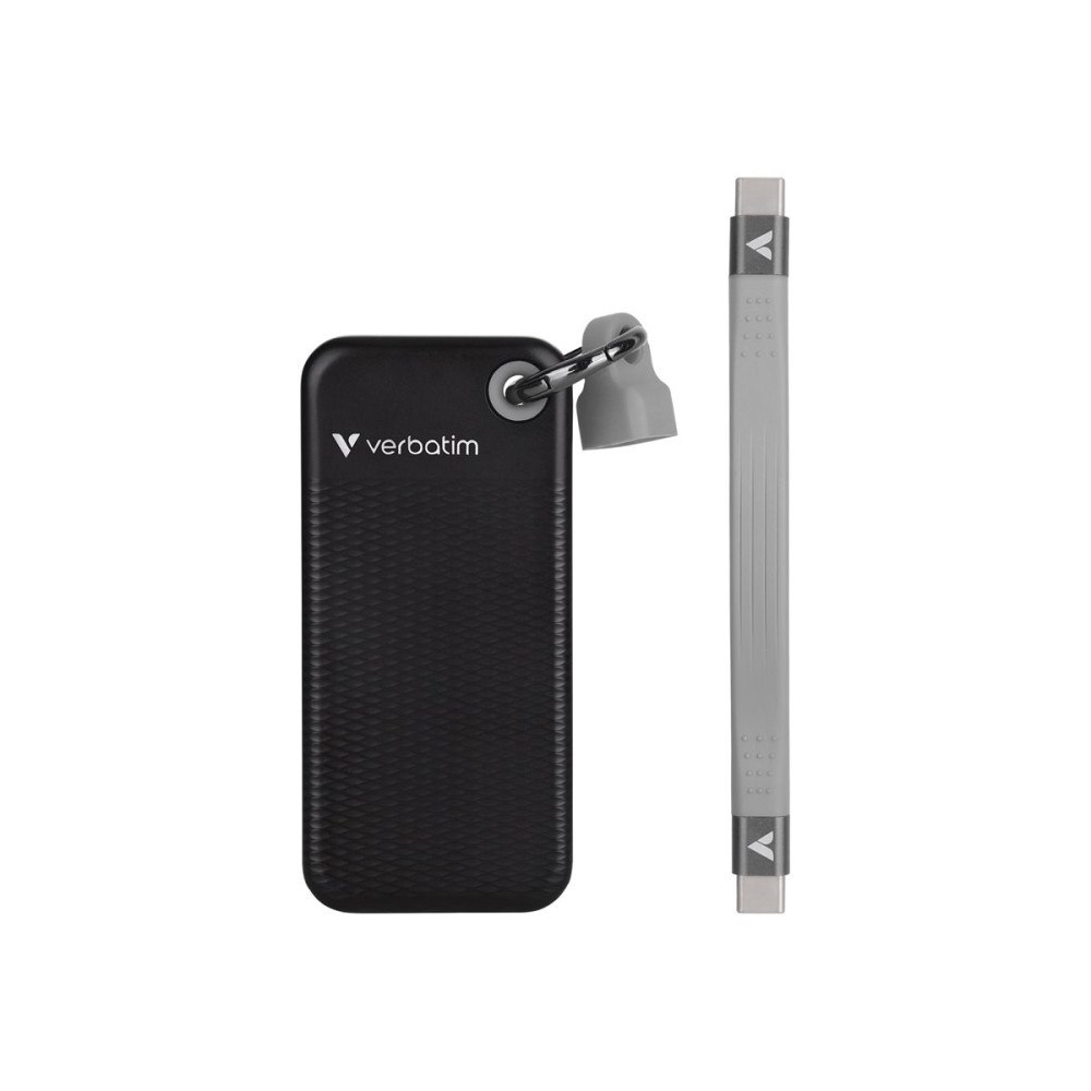 VERBATIM Verbatim Pocket - SSD - 2 TB - nyckelring med kabelkoppling - USB 3.2 Gen 2