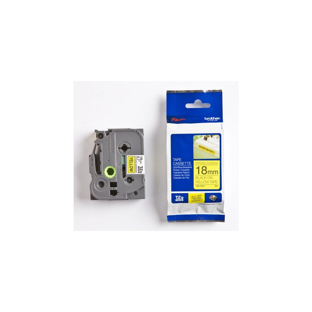 Brother Tape BROTHER TZEFX641 18mm Svart på Gul