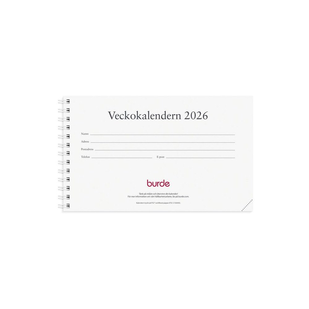 Burde Veckokalendern refill 2026
