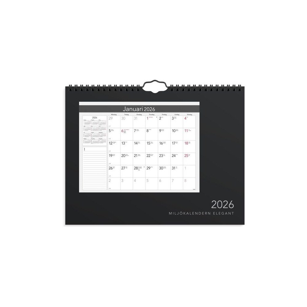 Burde Väggkalender Miljökalendern Elegant 2026