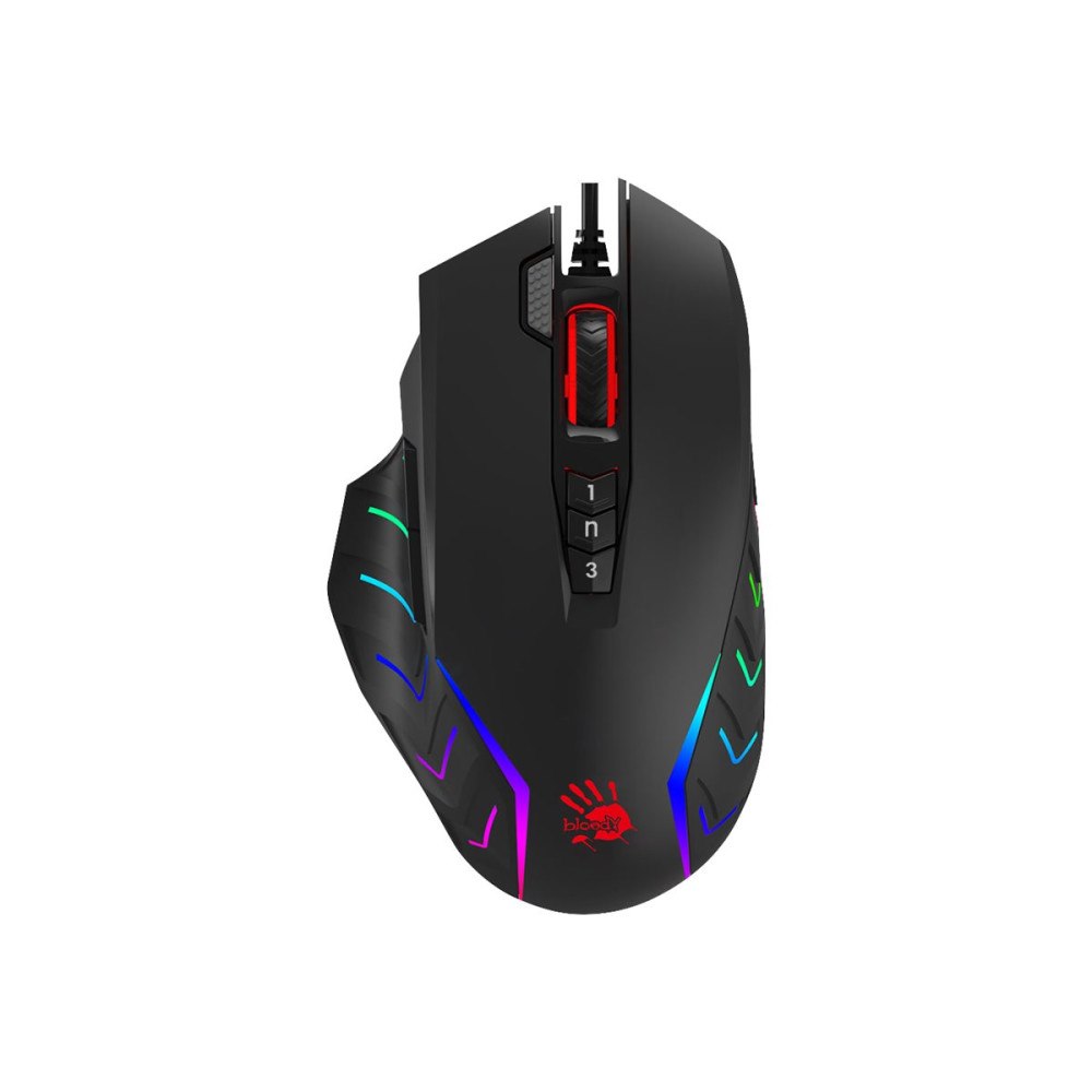 A4 TECH Bloody J95S - mus - 2-brännare, rgb-animering - USB - stensvart