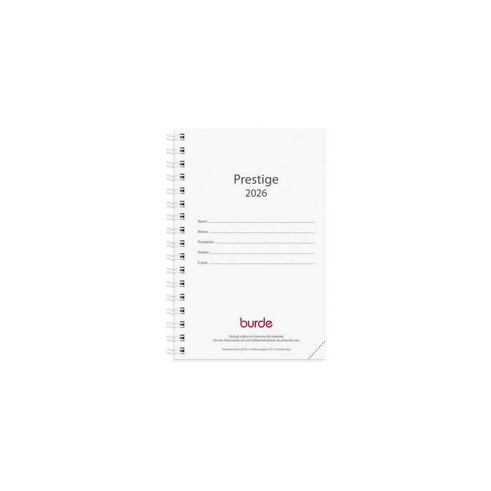 Burde Kalender Prestige refill 2026