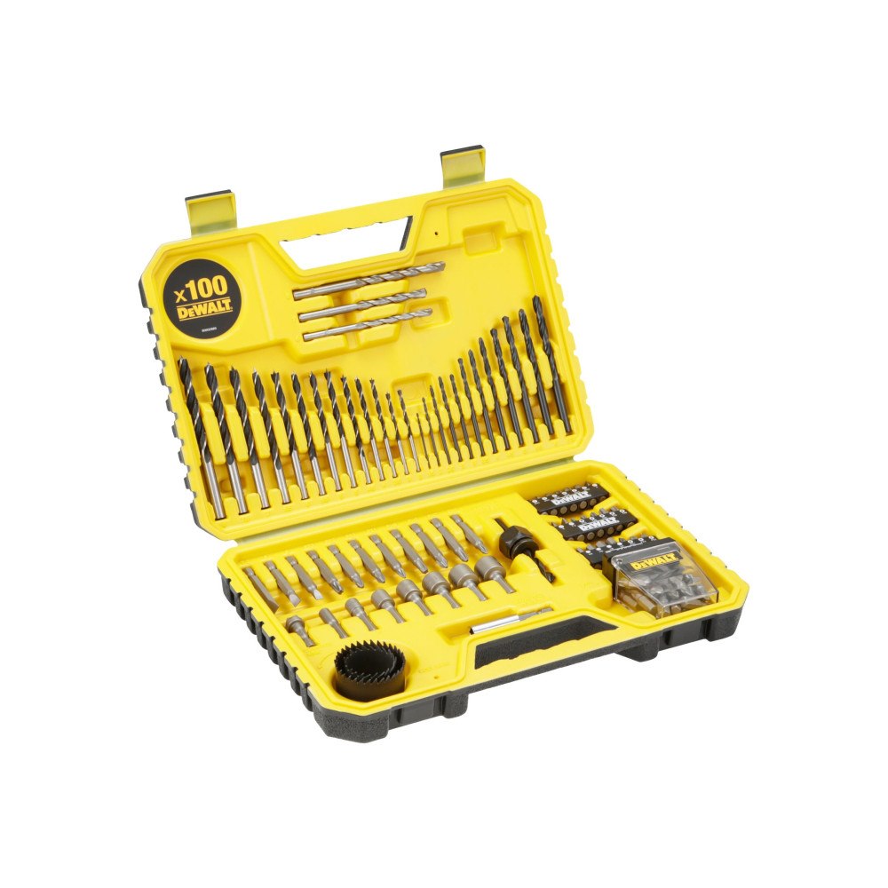 DeWalt DeWALT DT71563 - kit med skruvmejselbits, borrbits och hålsåg - för trä, metall, murverk - 100 delar