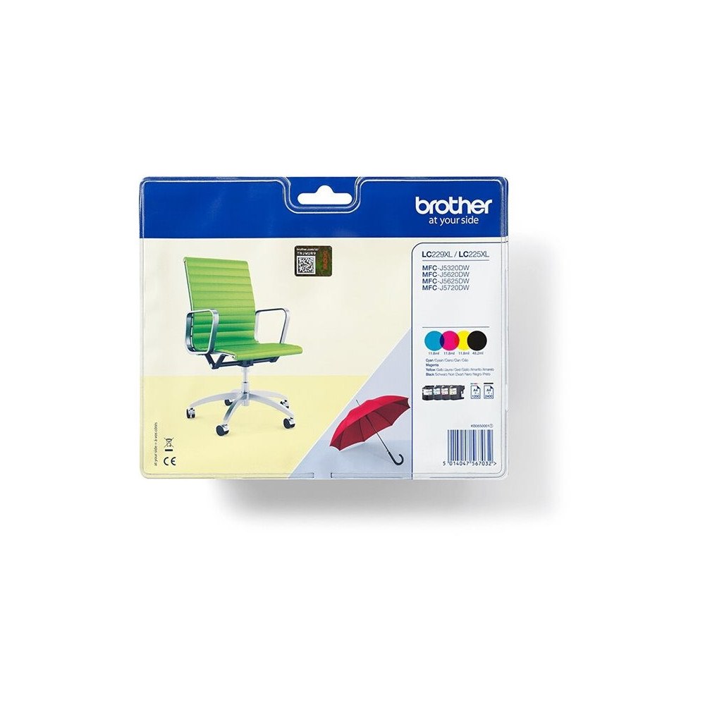Brother Brother LC229XLVALBP - 4-pack - svart, gul, cyan, magenta - original - bläckpatron