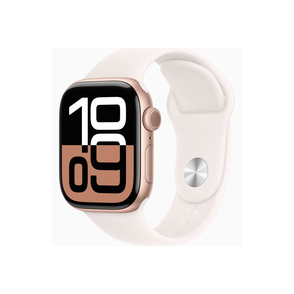 Apple Apple Watch Series 10 (GPS + Cellular) - guldrosa aluminium - smart klocka med sportband - lätt rouge - 64 GB