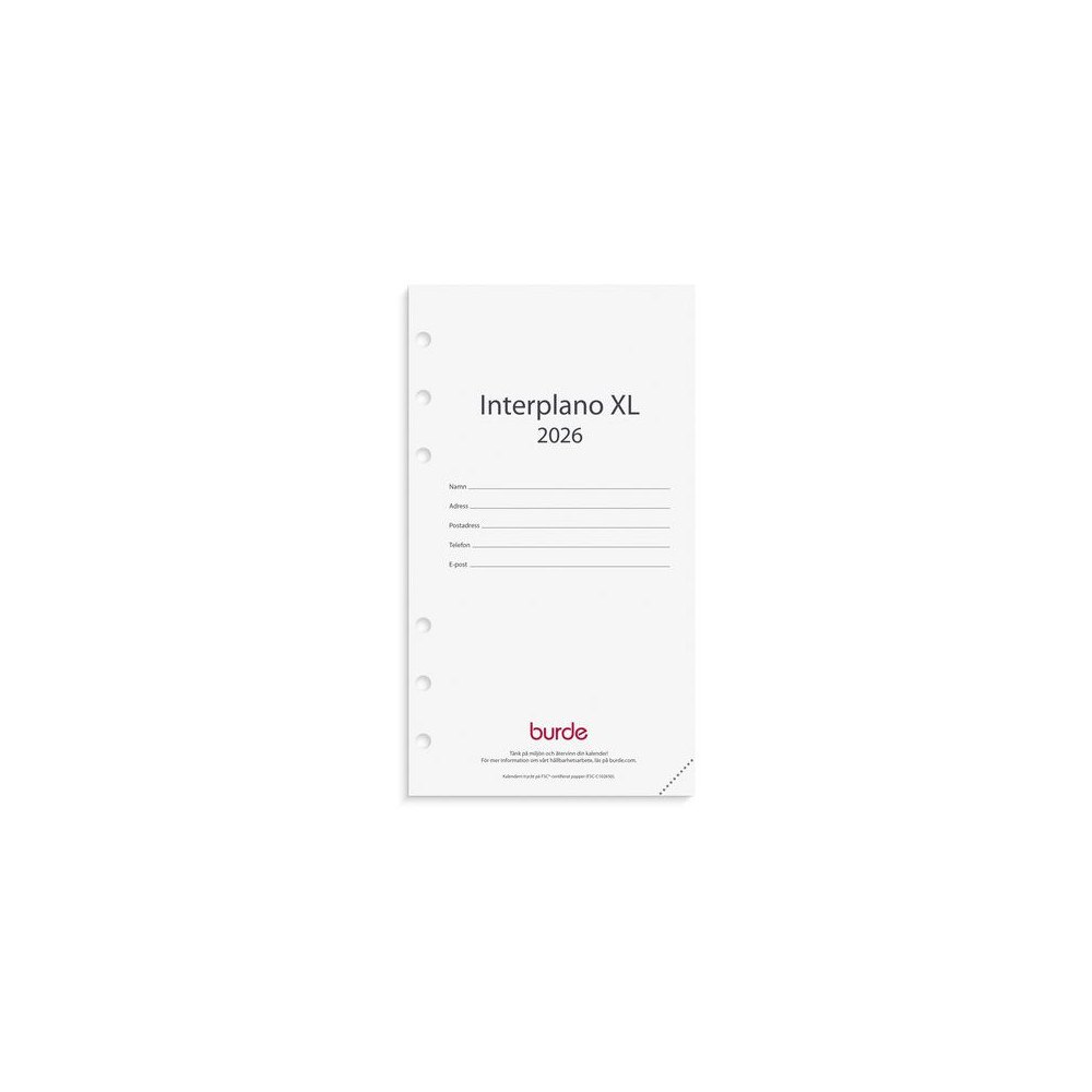 Burde Regent Interplano XL kalendersats 2026