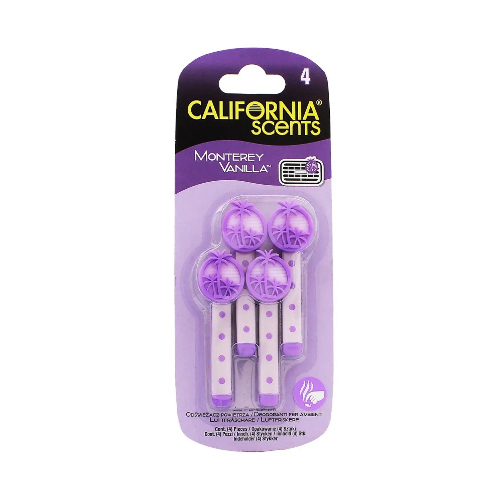 California Scents California Scents Vent Stick Monterey Vanilla vůně do auta 4 ks