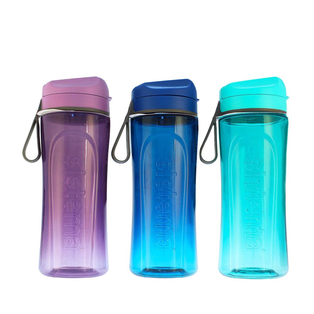 Sistema Sistema Hydrate Swift Flip Top Water Bottle 600ml Mixed Colors