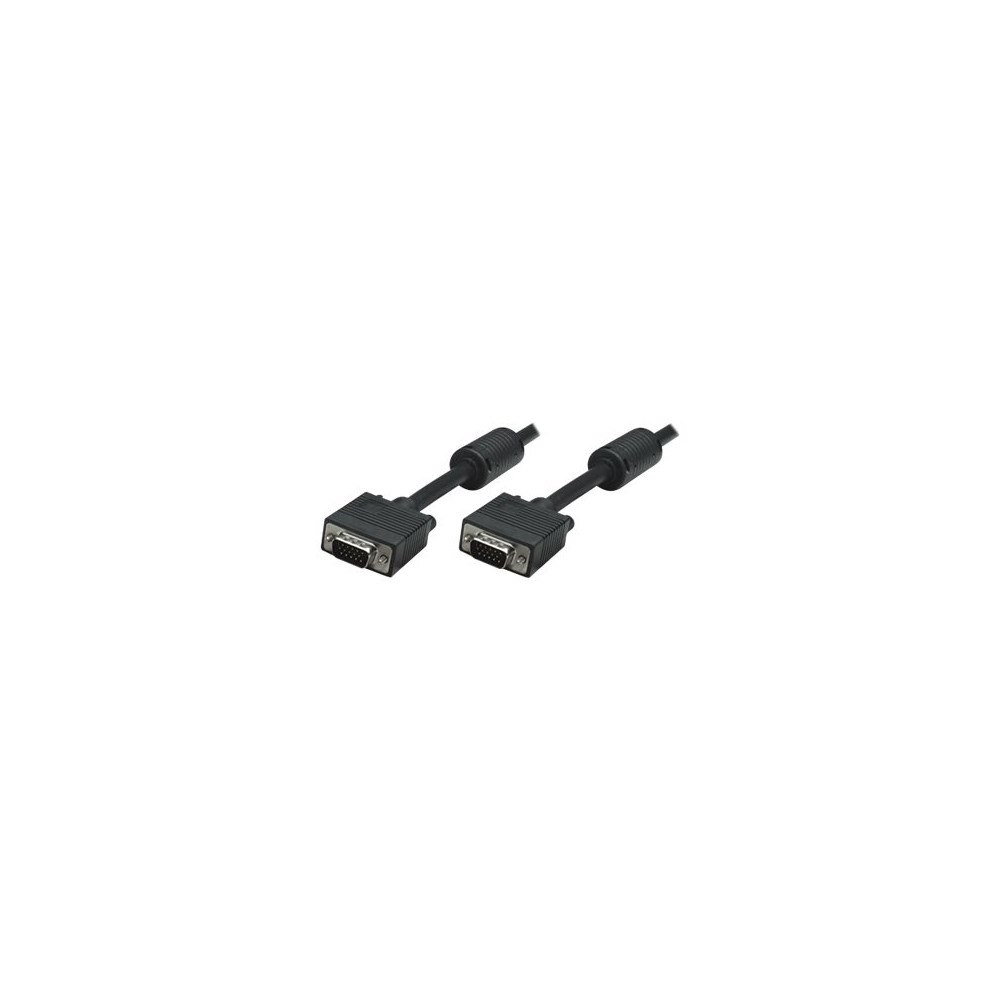 Manhattan Computer Products Manhattan VGA Monitor Cable (with Ferrite Cores), 1.8m, Black, Male to Male, HD15, Cable of higher SVGA Specification (f...