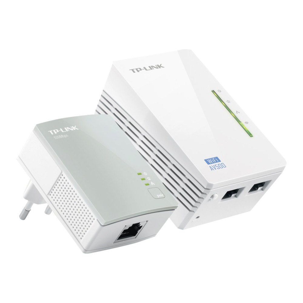 TP-LINK Technologies TP-Link TL-WPA4220KIT AV500 2-Port Wifi Powerline Adapter Starter Kit - PowerLine adaptersats - Wi-Fi - vägginsticksbar